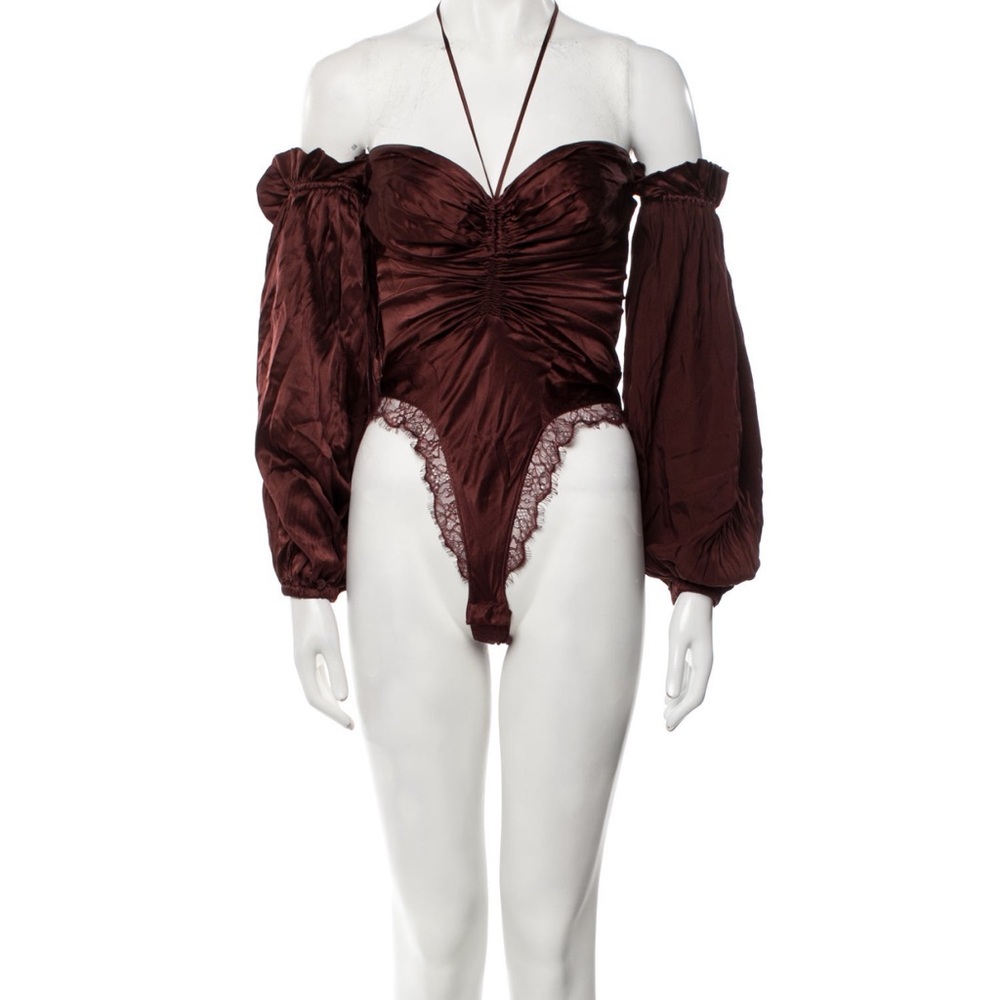 Elegant Burgundy Off-Shoulder Bodysuit